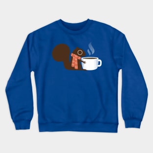 Cute Squirrel Loves Hot Coffee Crewneck Sweatshirt